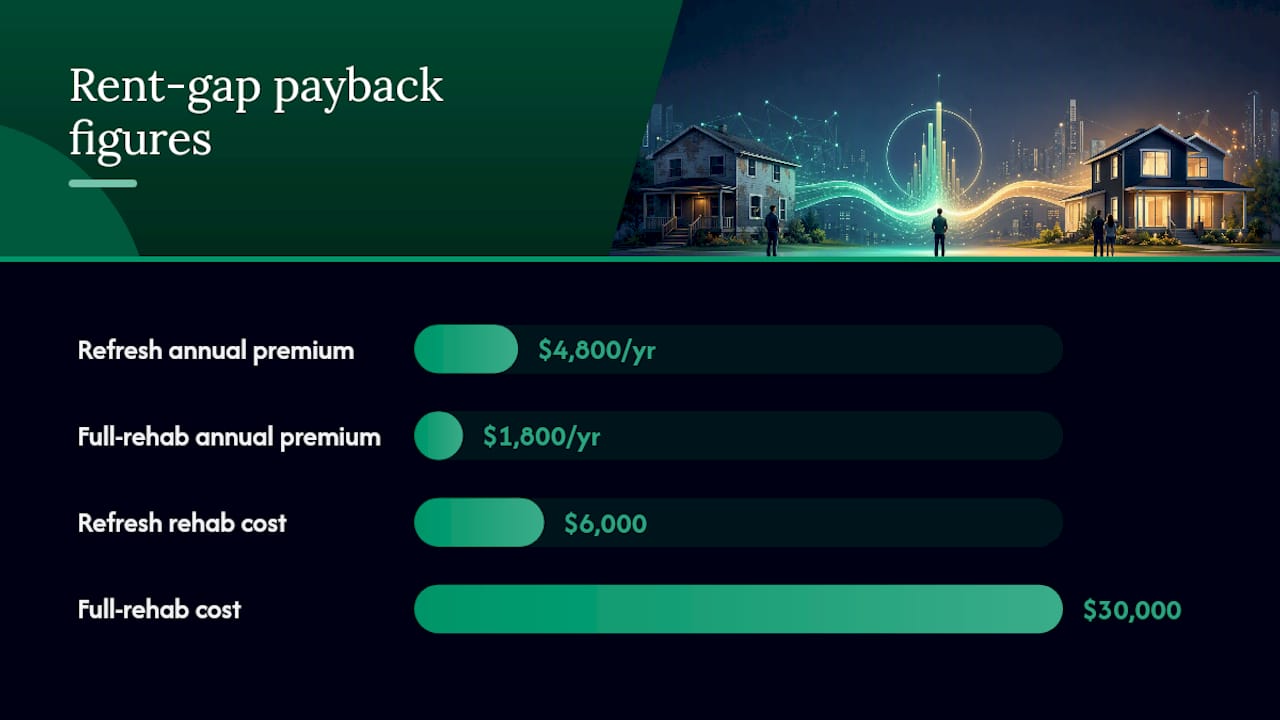 Running the Rent-Gap Payback Test — overview diagram
