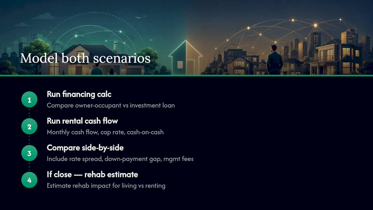 Comparison of owner occupant and absentee scenarios