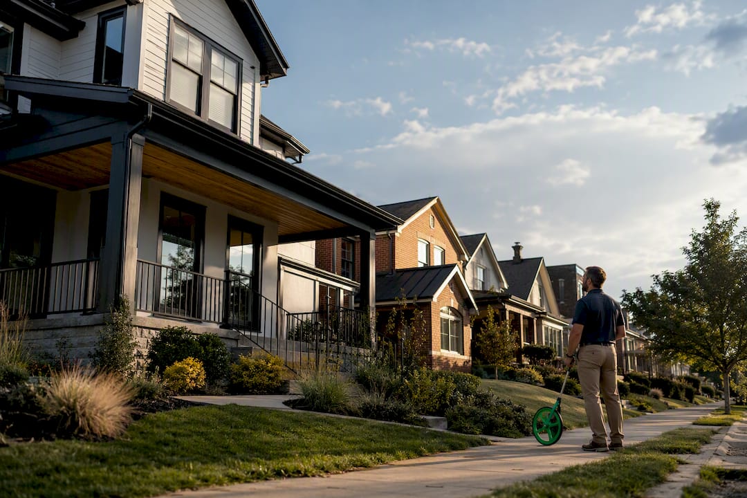 Appraiser surveying renovated comparable properties