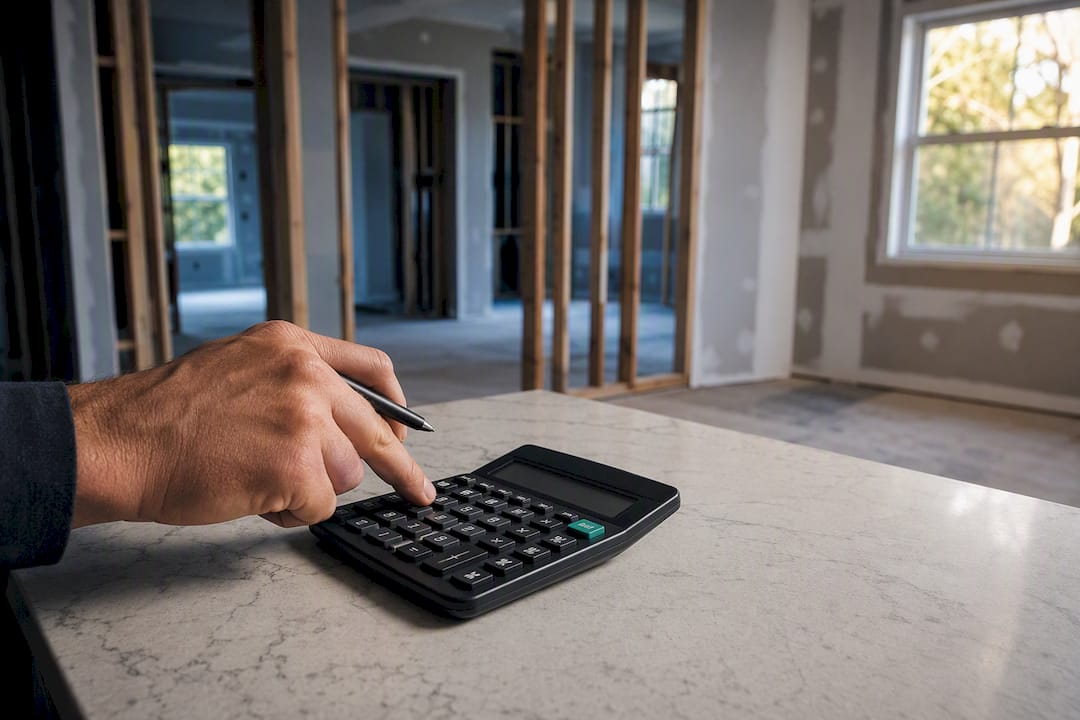 Investor calculating taxes during house flip