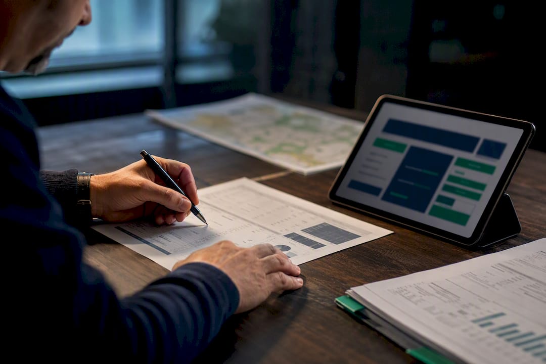 Investor cross-checking remote property deal evidence