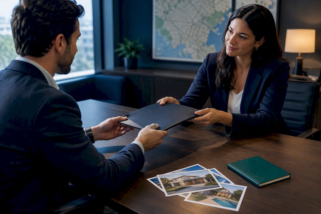Agents exchanging off-market property records