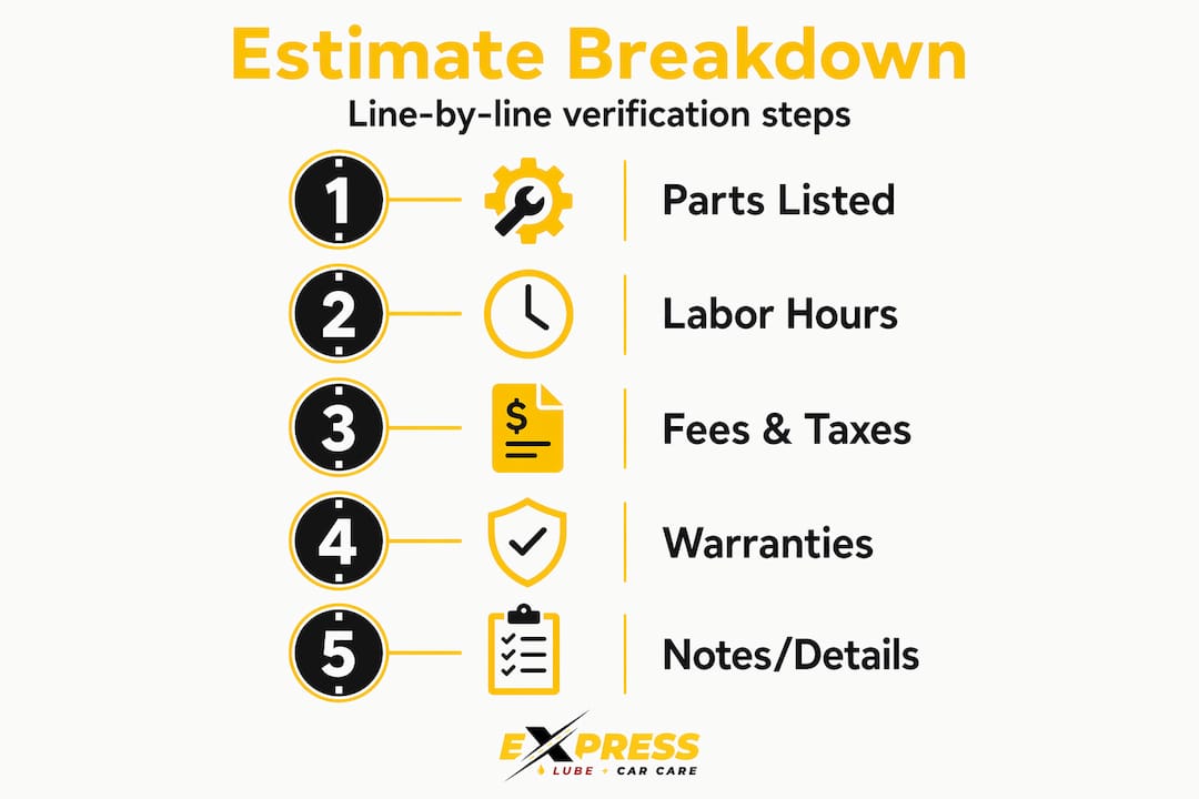 Step-by-step infographic for verifying repair estimates