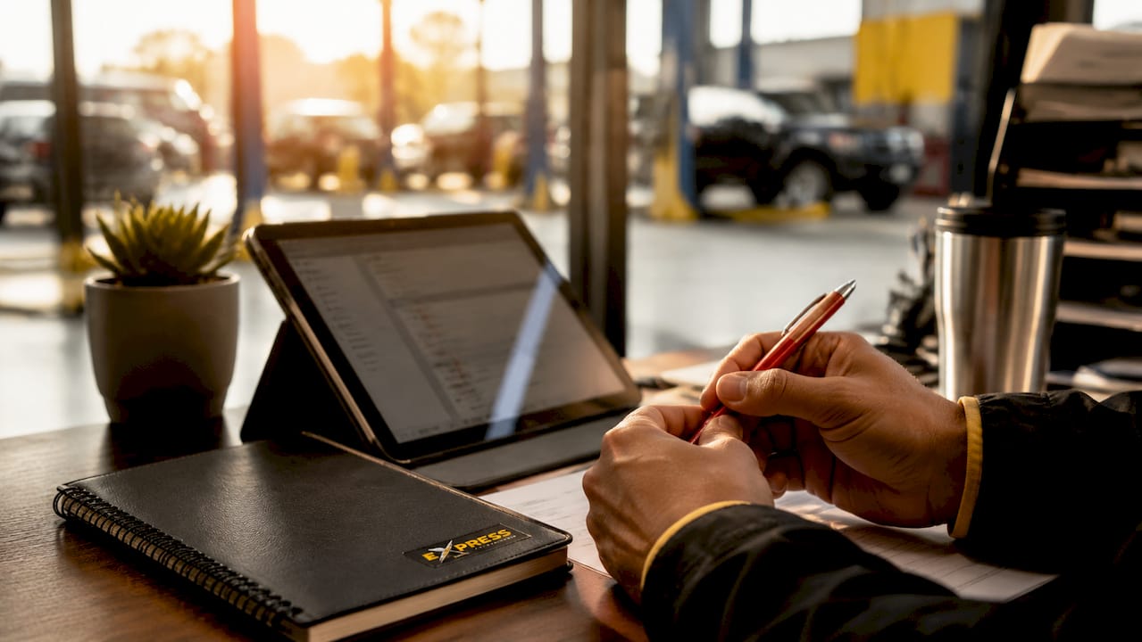 Overhead of fleet manager's maintenance planning desk
