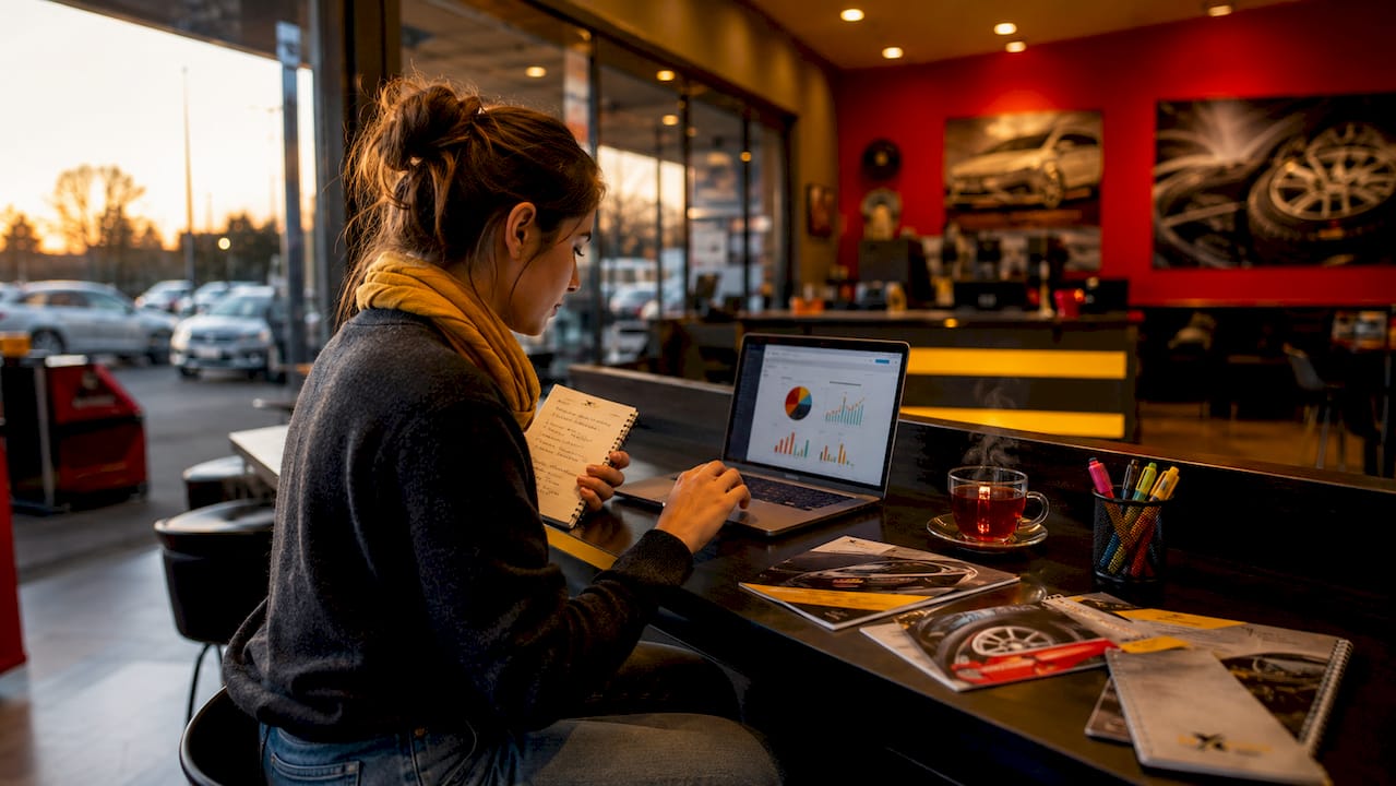 Woman verifying mechanic certification online