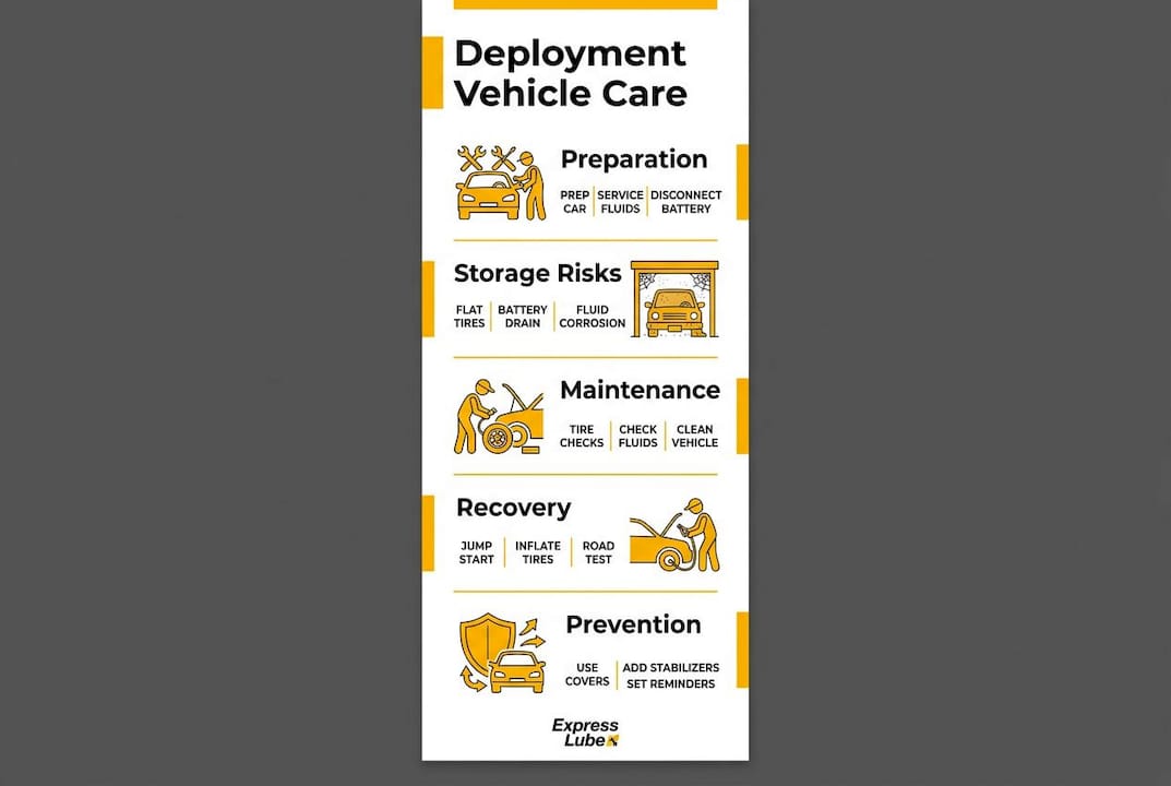 Infographic showing deployment vehicle care process steps