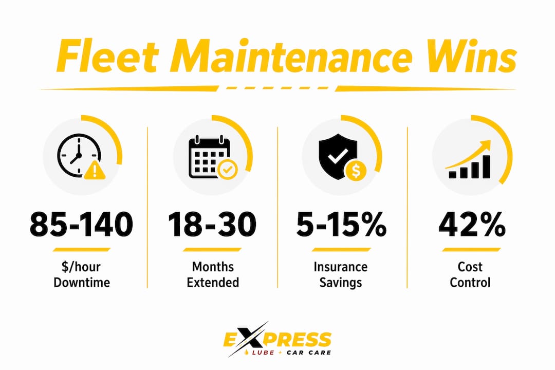 Infographic showing financial benefits of fleet maintenance