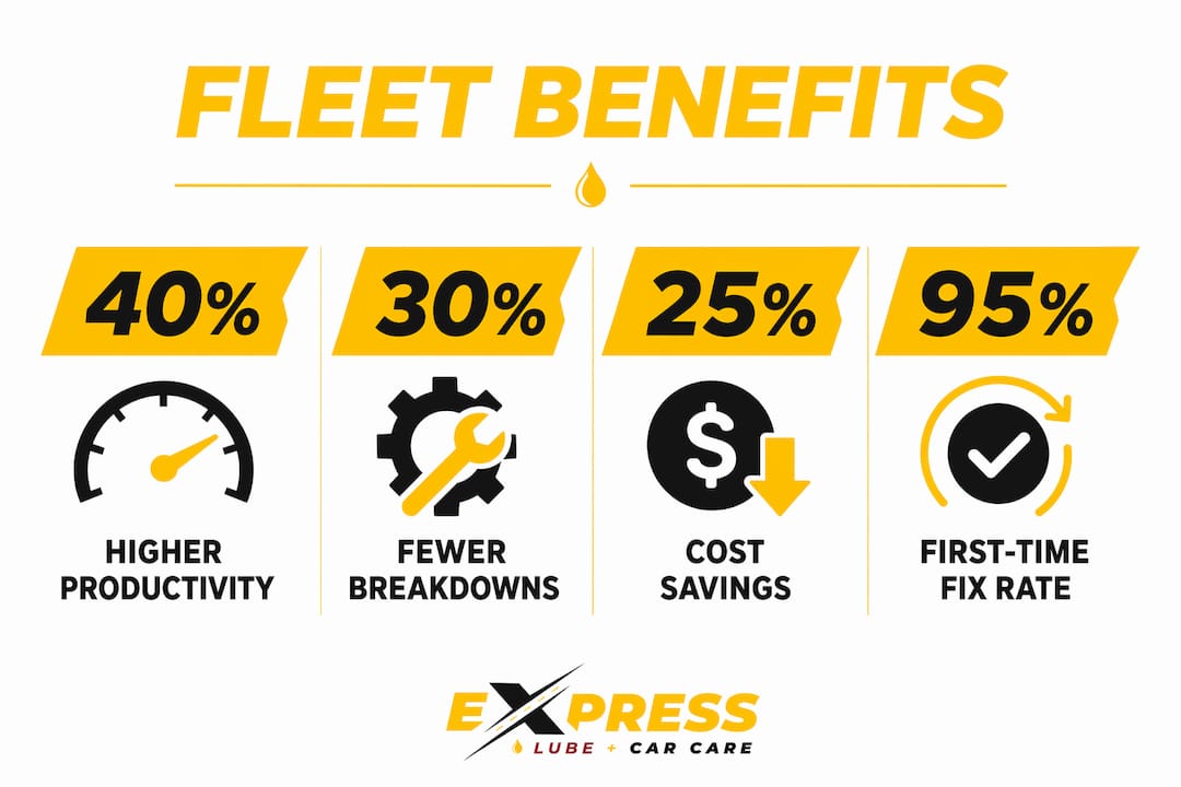 Infographic showing fleet maintenance benefits statistics