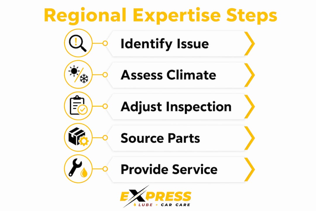 Infographic showing key steps of regional mechanic expertise