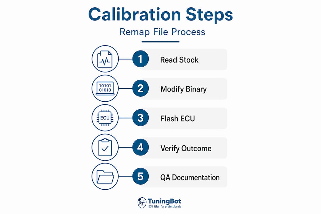 Vertical Infographic Showing Calibration Process Steps