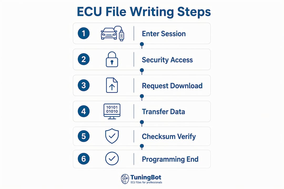 Infographic Illustrating Steps To Write An Ecu File
