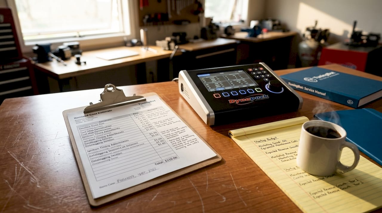 Workspace Showing Ecu Tuning Equipment And Cost Notes