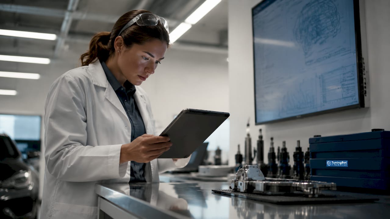 Engineer Reviewing Ecu Calibration Software Tools