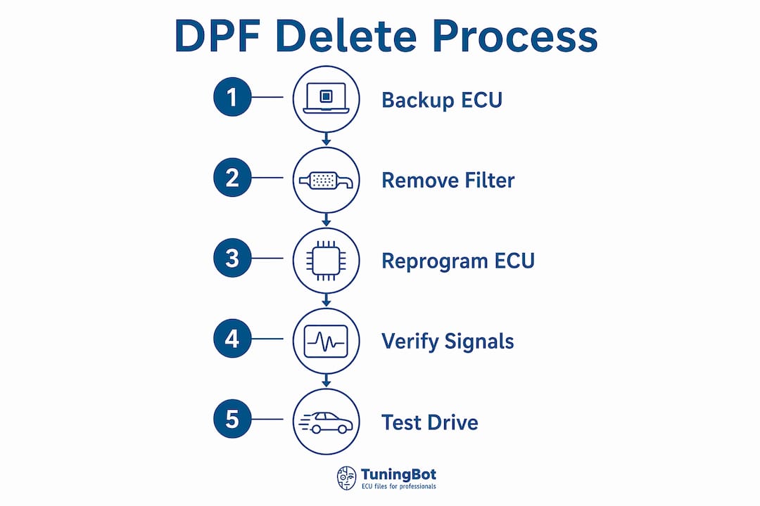 Infographic Illustrating Dpf Delete Process Steps