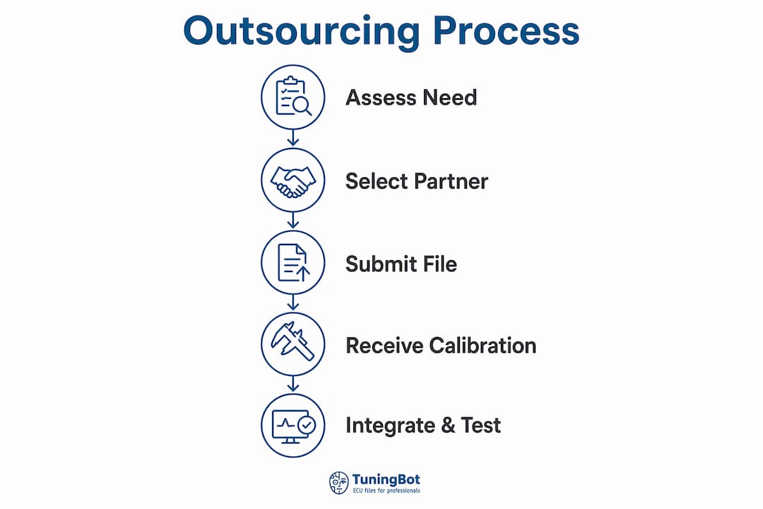 Infographic Illustrating Outsourcing Remap File Process Steps