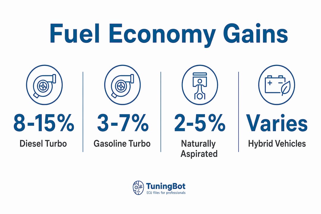 Infographic Showing Fuel Economy Gains By Engine Type
