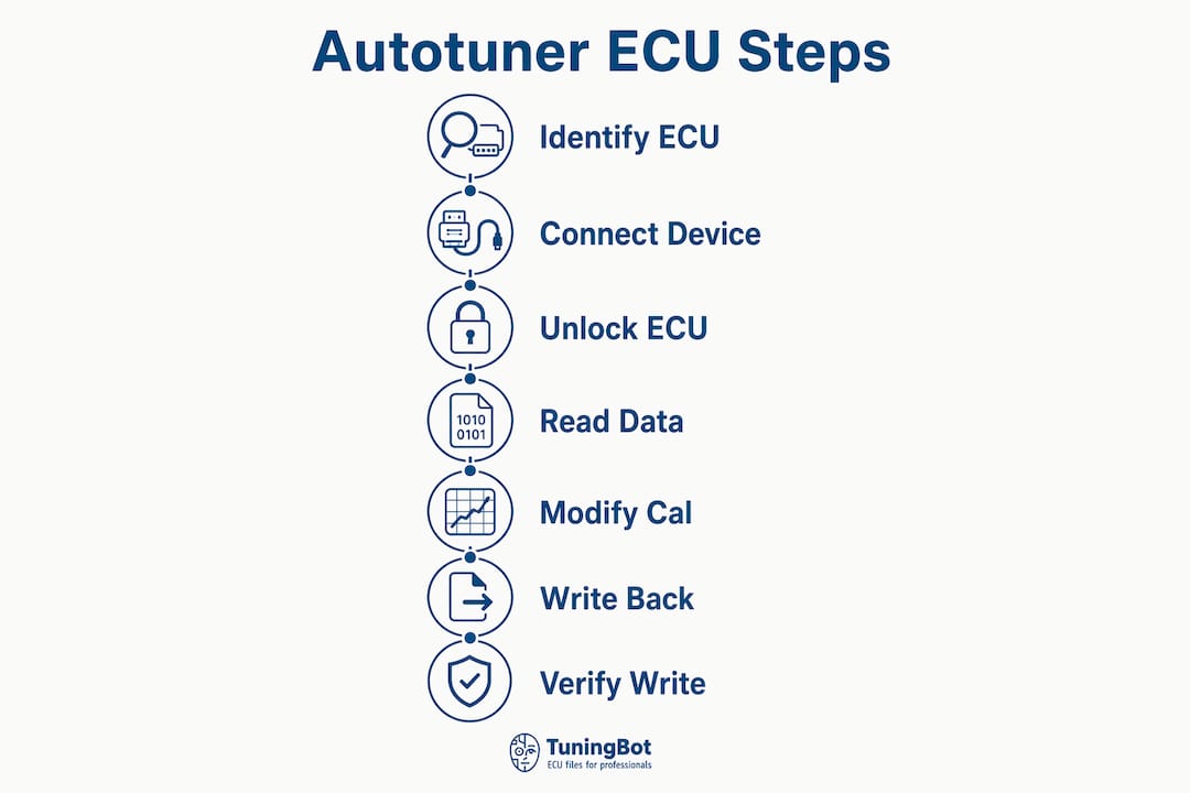 Infographic Illustrating Autotuner Ecu Read And Write Steps