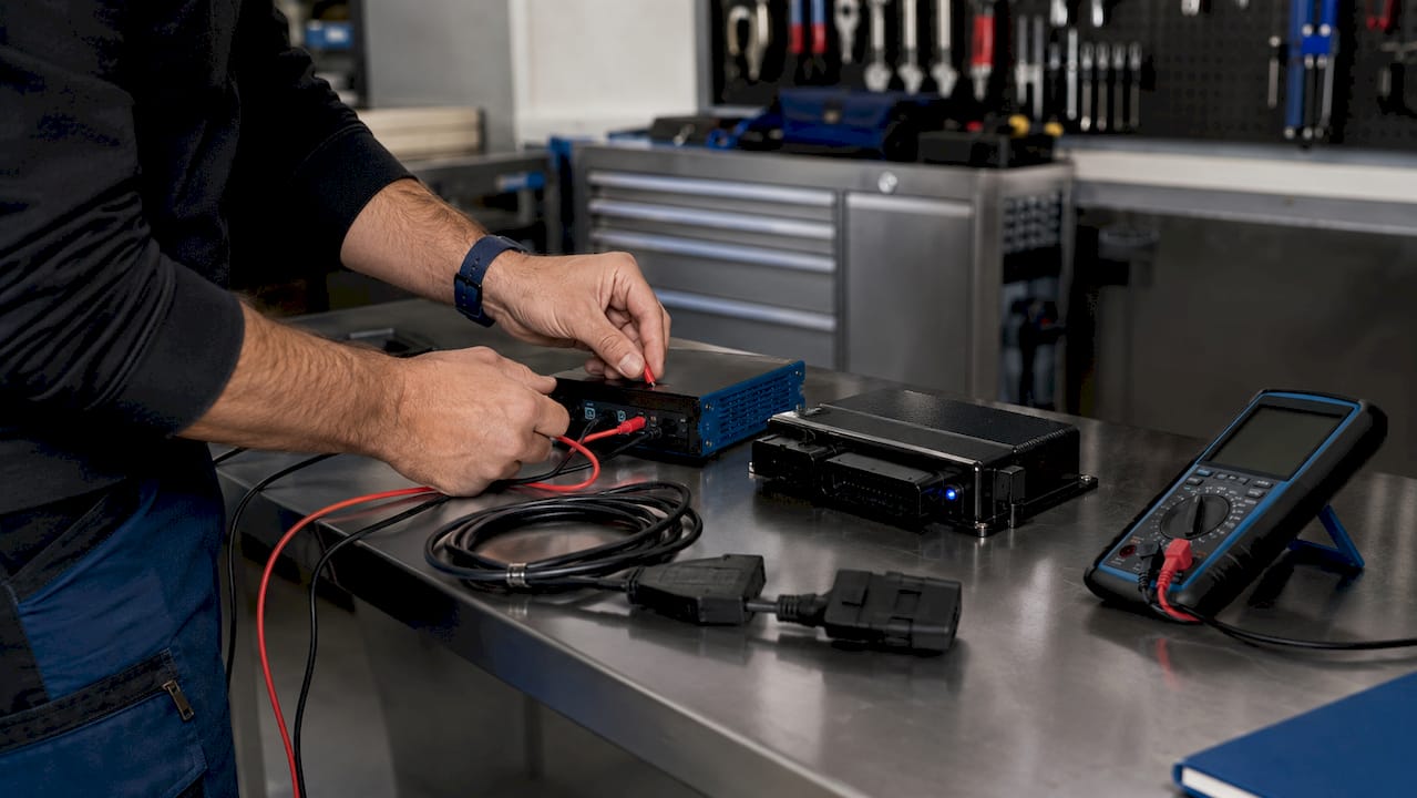 Magic Motorsport Remap Workflow: A Professional Guide Mechanic Preparing Flexible Ecu Remap Hardware Setup