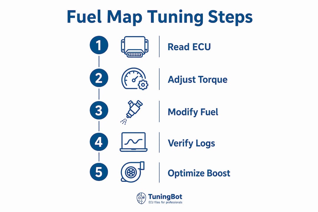 Step-By-Step Infographic Of Fuel Map Tuning Process