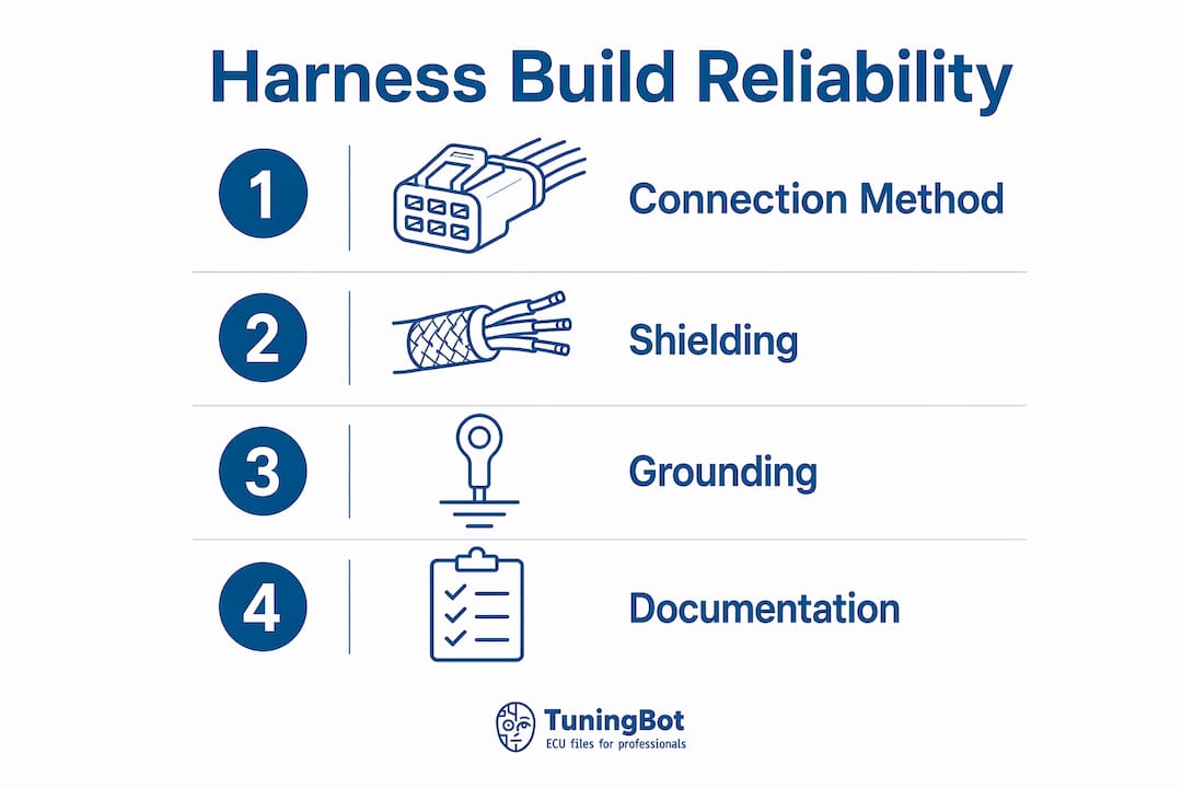 Infographic Showing Key Best Practices For Ecu Harness Reliability