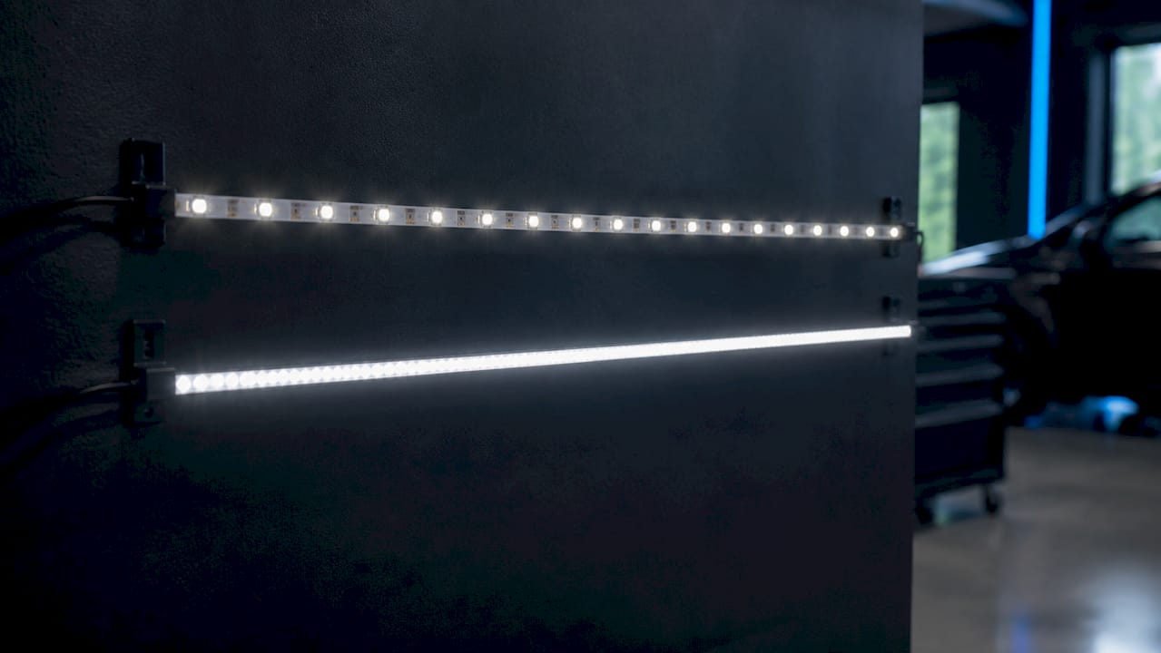 Comparison of standard and high-density LED strips