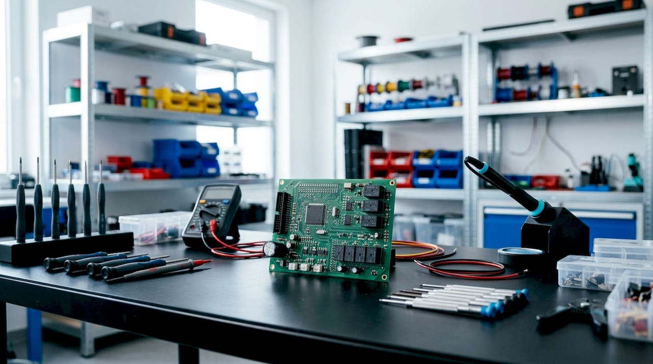 Close-up of automotive sequential lighting controller circuit