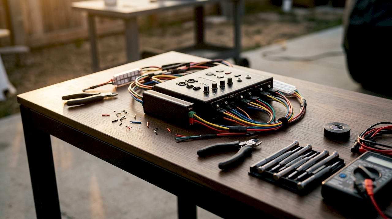 Control box and wiring setup for wheel lights