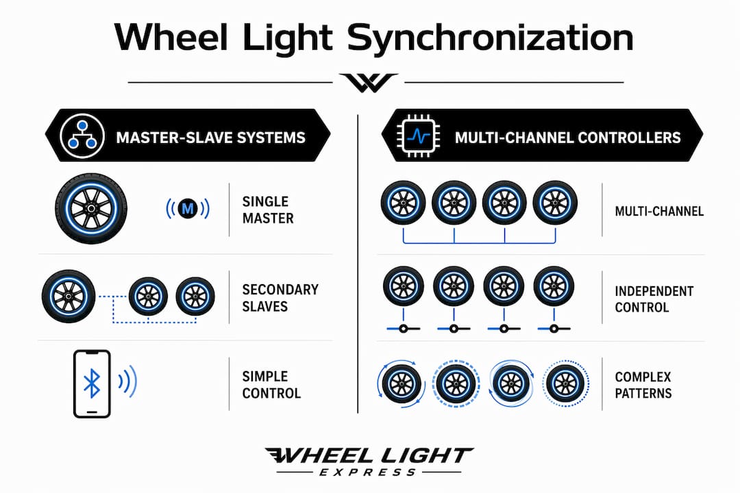 Infographic comparing master-slave and multi-channel control systems