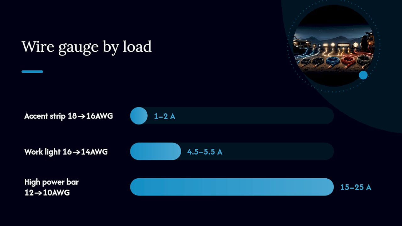 Wire gauge chart by load and distance