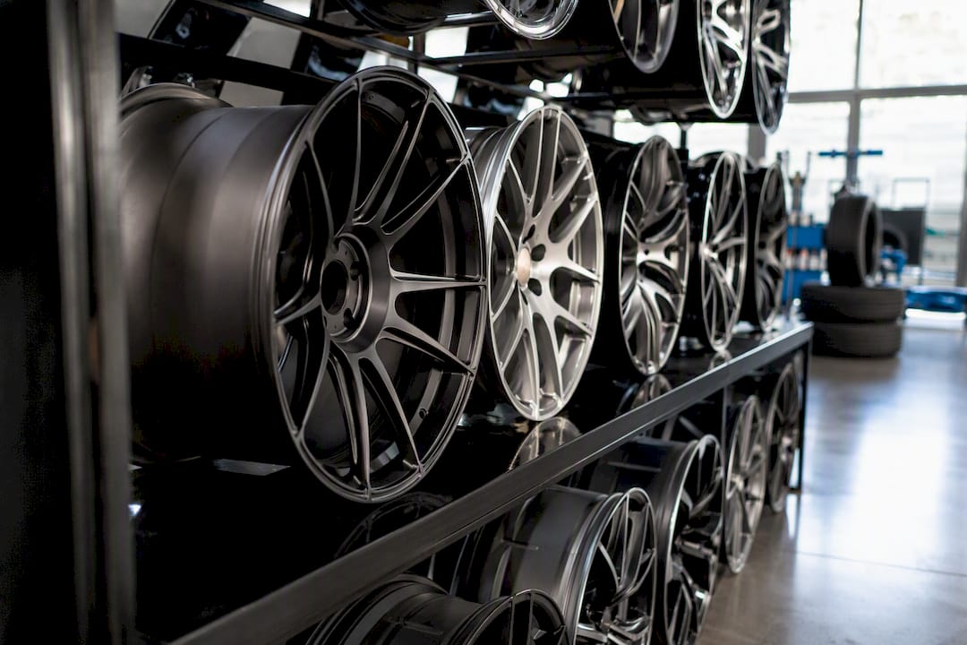 Various wheel design styles close-up