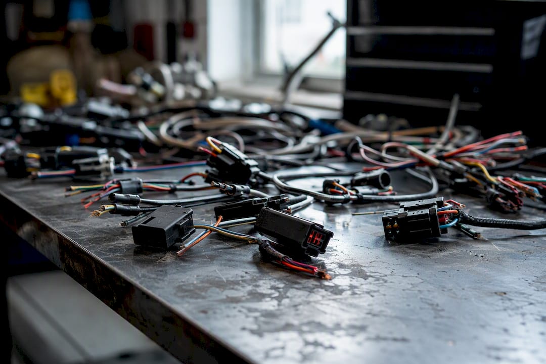 Tangled wiring with poor crimps