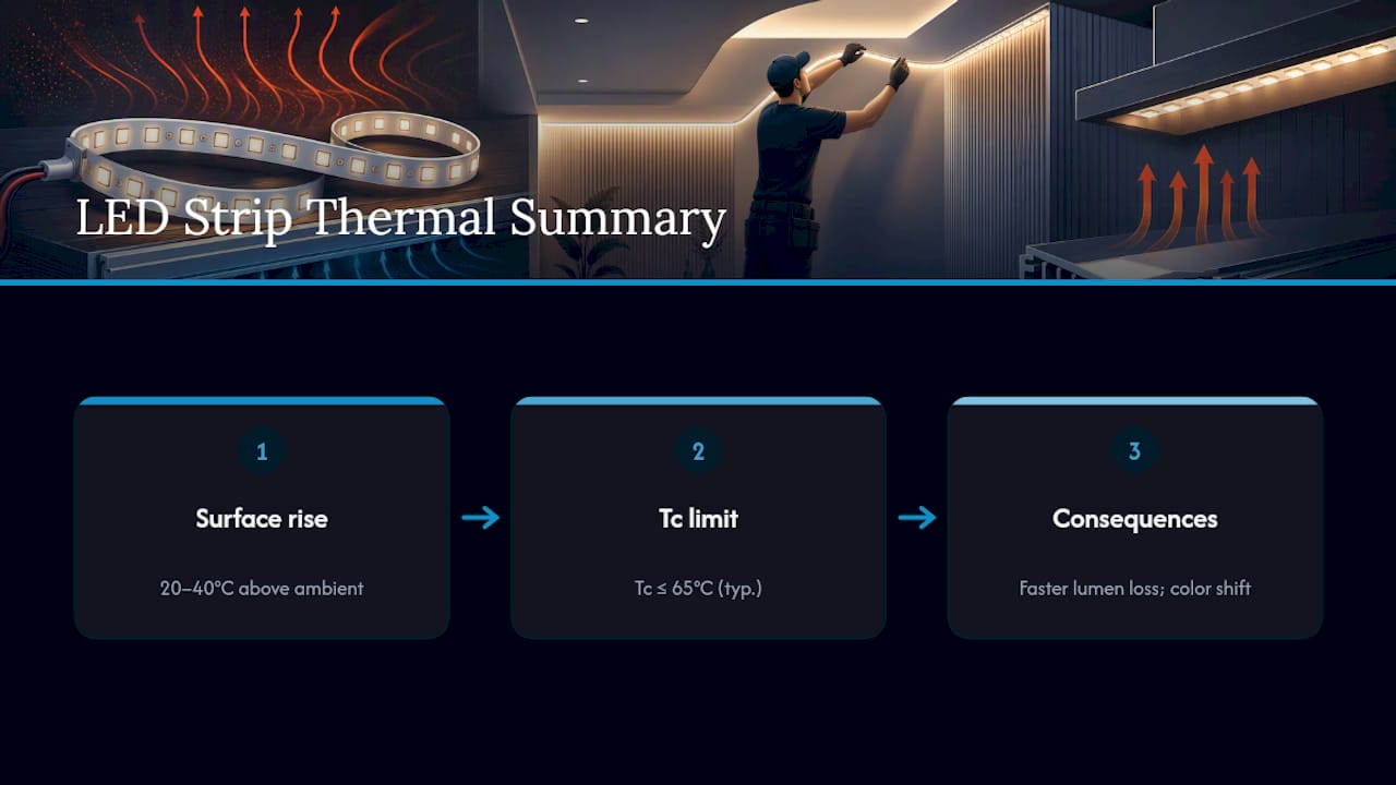 LED strip temperature limits and lifetime effects