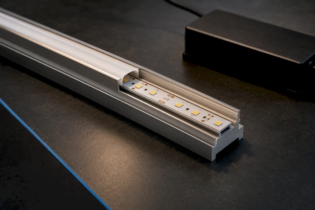 LED strip channel and driver heat path