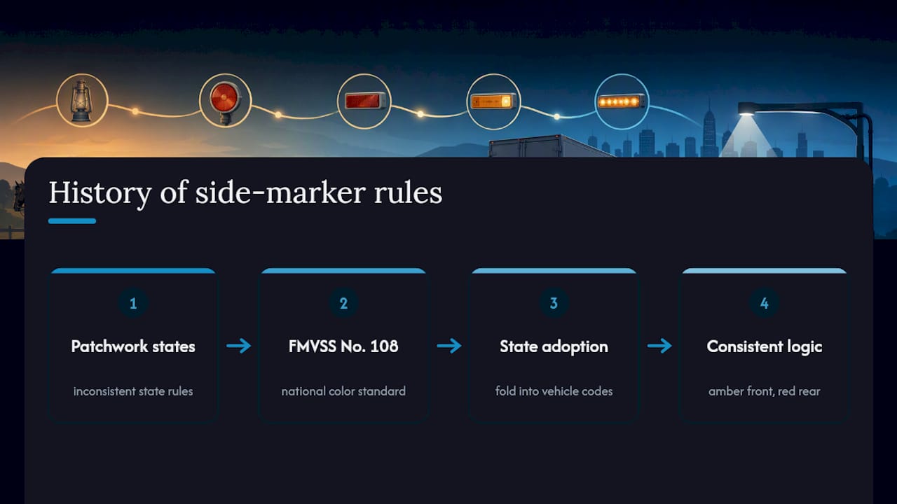 How Side Marker Color Rules Got to Where They Are Today — overview diagram