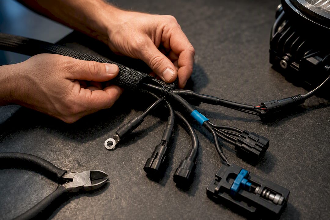 Engineered harness with sealed connector boots