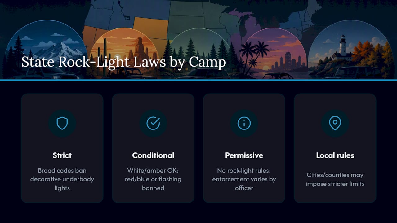 Three state law categories for rock lights