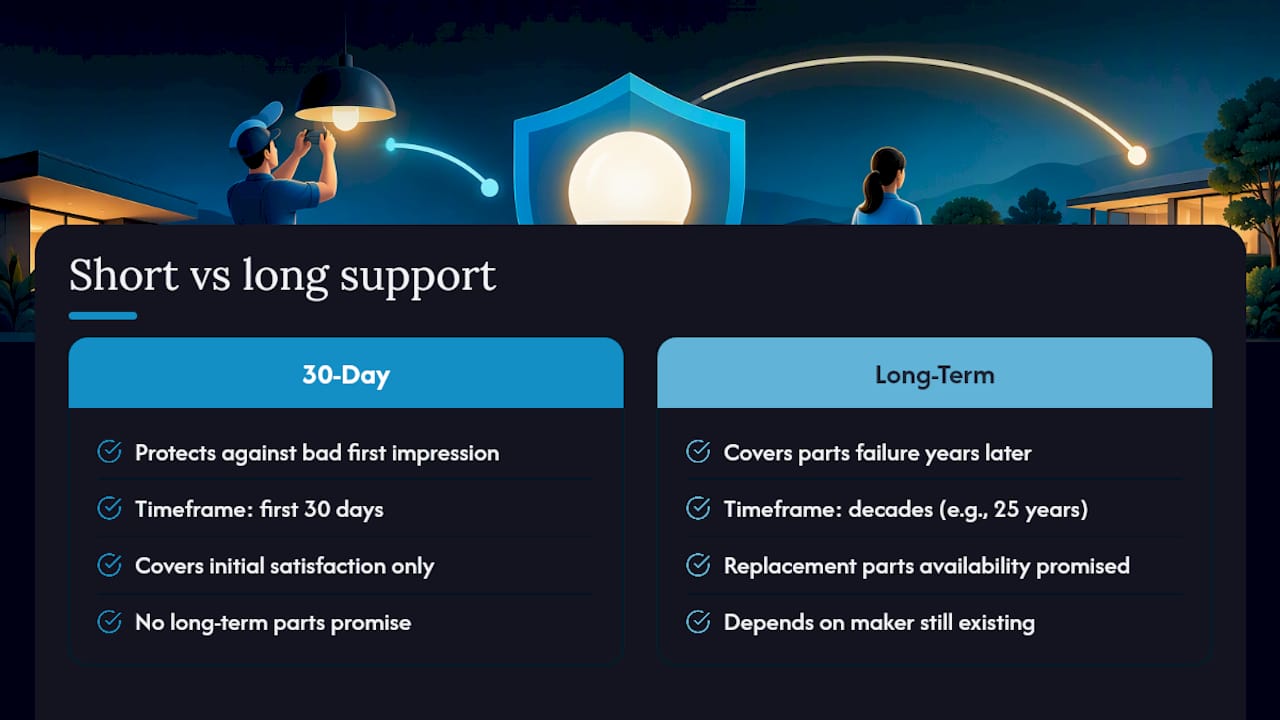 Why Long-Term Support Sometimes Beats a Short Return Window — overview diagram