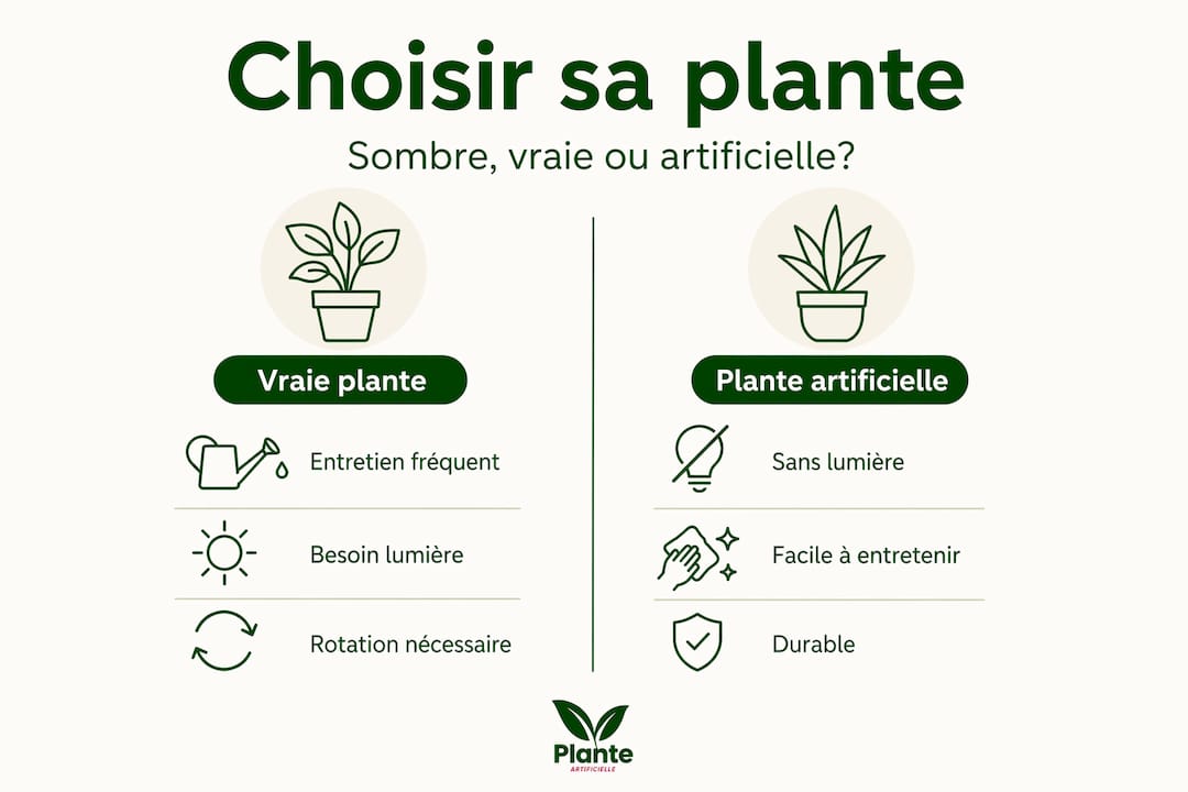 Infographie : plantes naturelles ou artificielles, que choisir ?