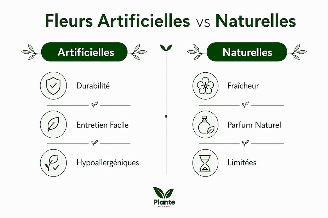 Infographie : le match entre fleurs naturelles et fleurs artificielles