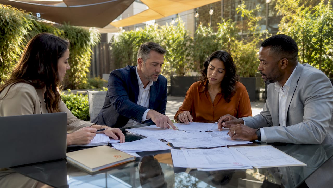 Hands sorting personal injury medical lien papers