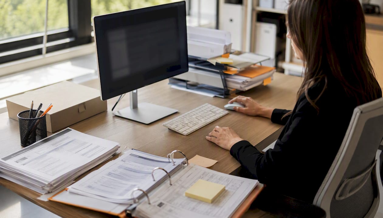 Legal assistant organizing digital medical data