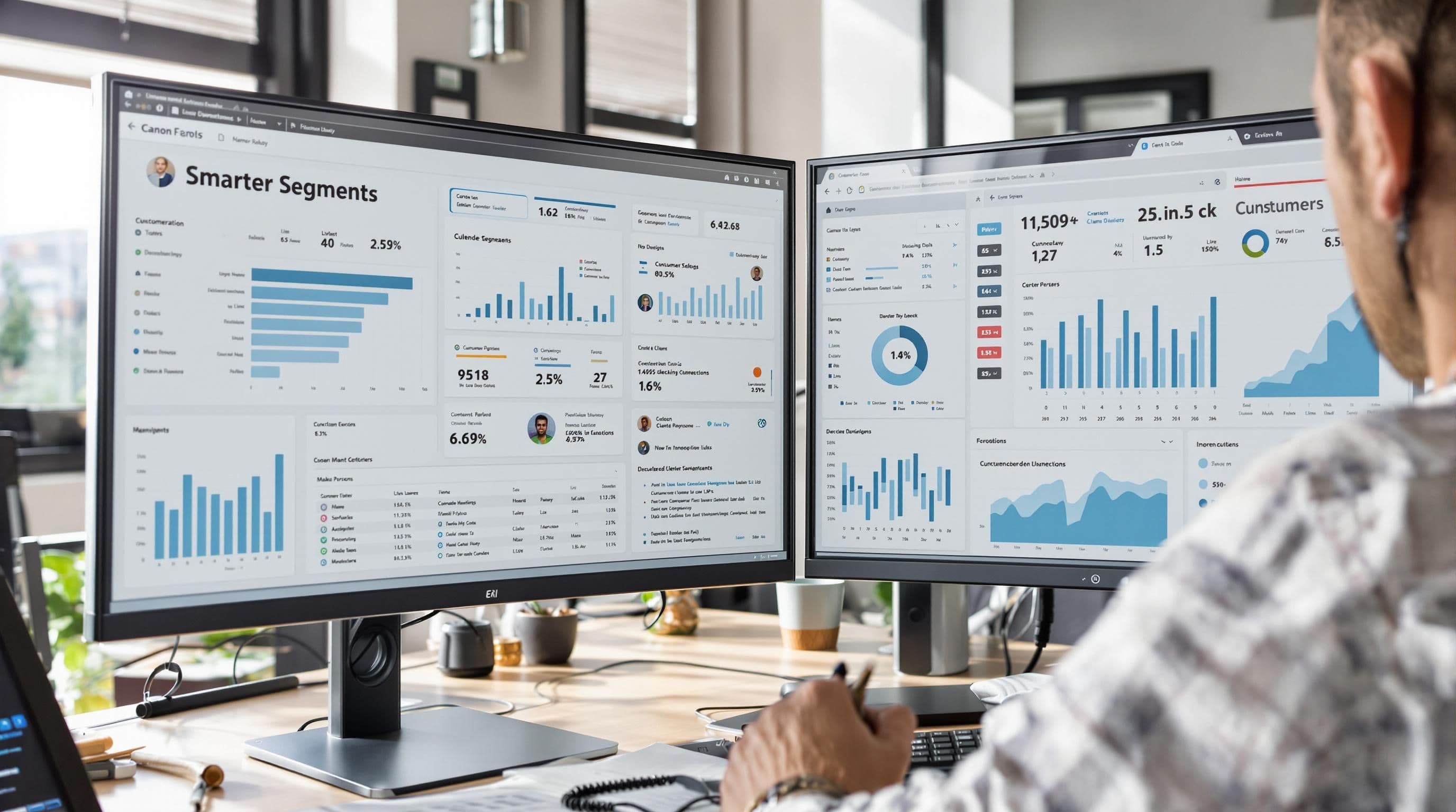 Marketer reviews segmentation dashboards with Smarter Segments overlay
