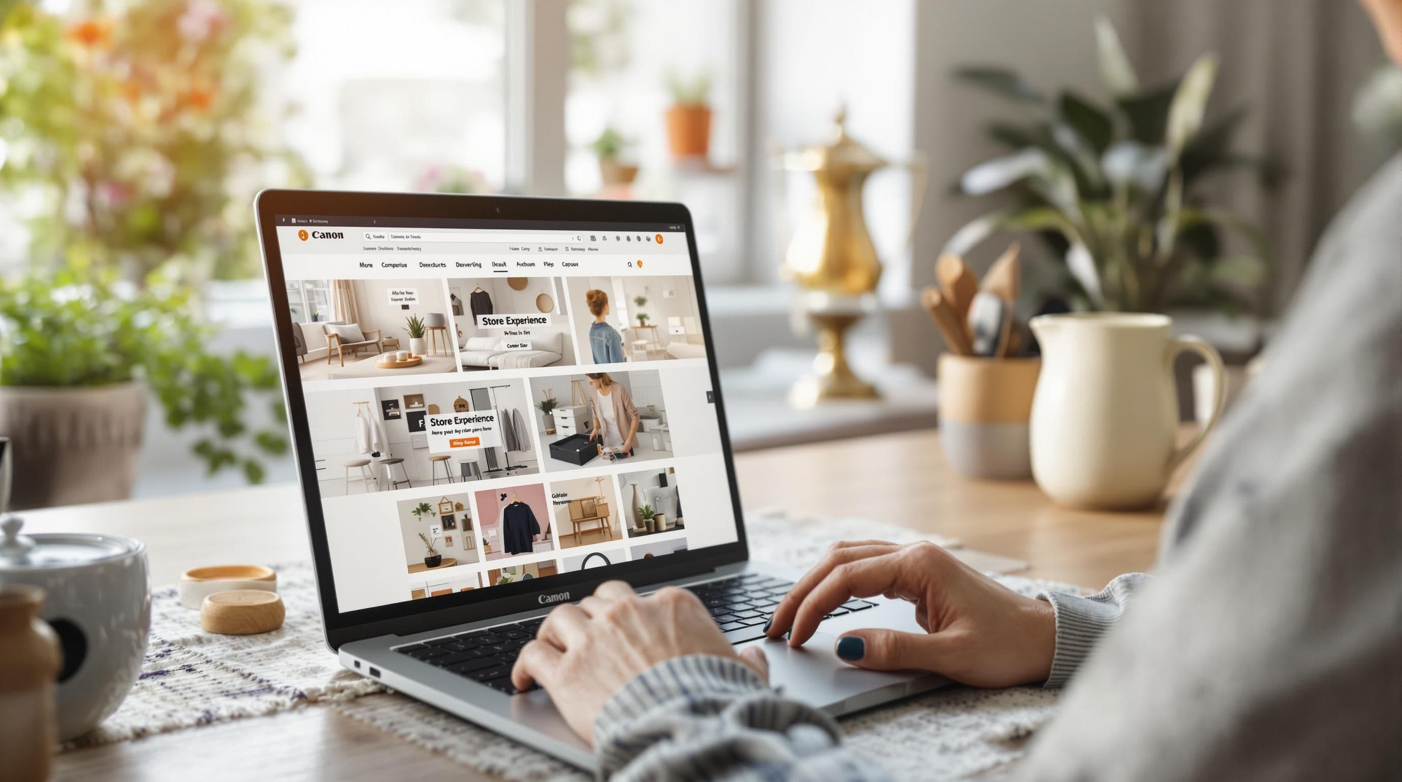 Person shopping online with user-friendly e-commerce website interface