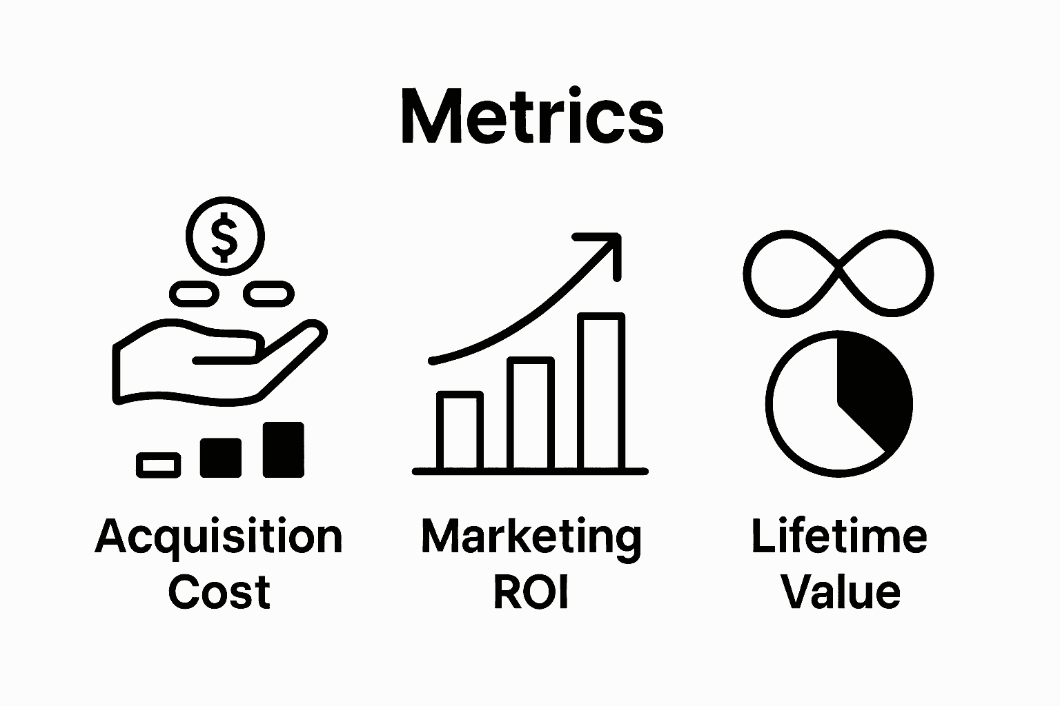 Infographic: key marketing analytics metrics comparison
