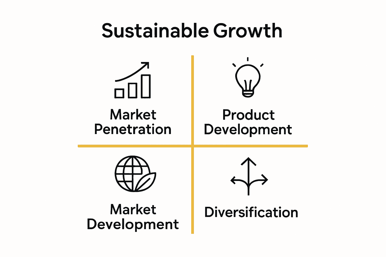 Infographic comparing four sustainable business growth strategies