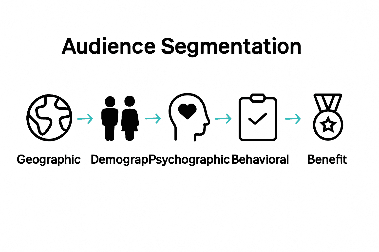 Infographic comparing five audience segmentation types.