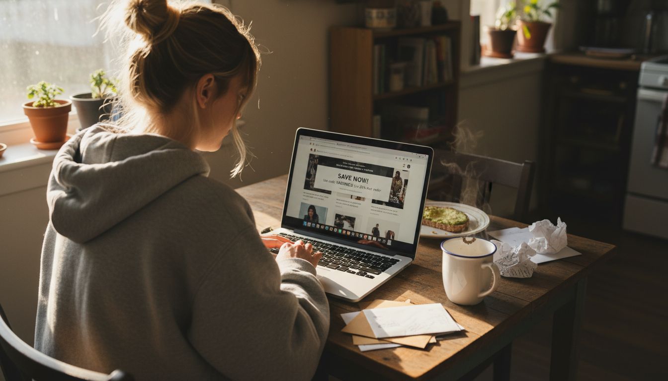 Shopper engaging with ecommerce website