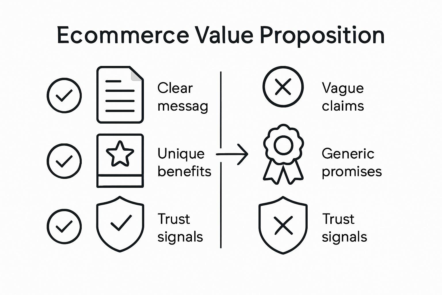 Infographic comparing value proposition elements
