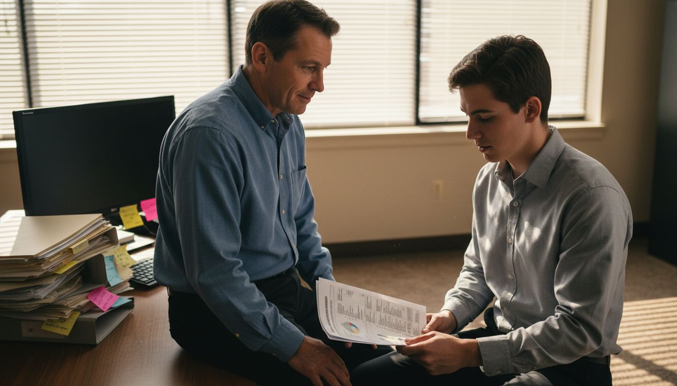 Manager attentively listening in staff conversation