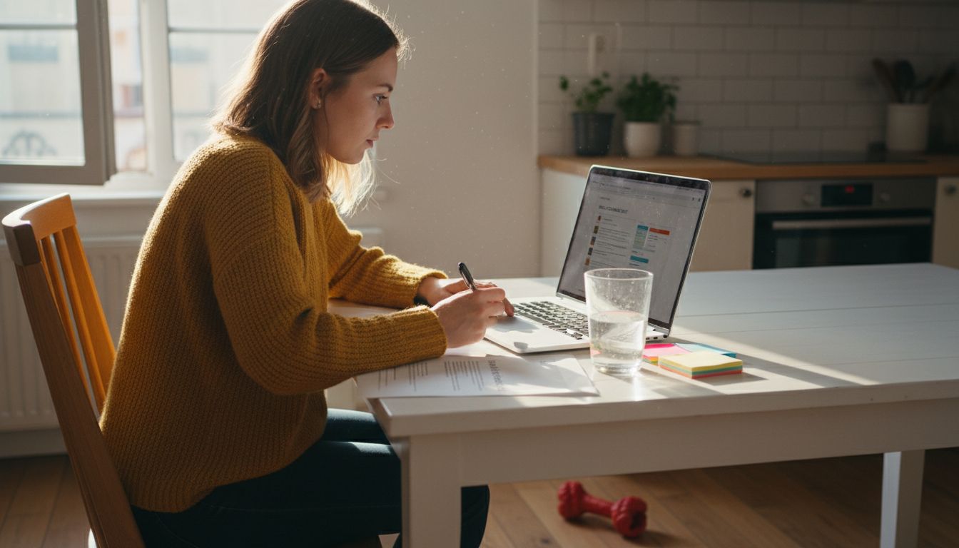 Repurposing blog content into email on laptop